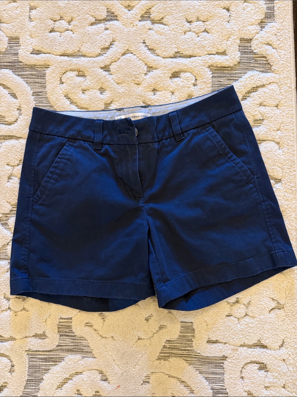 Southern Tide Navy Cotton Blend Chino Shorts